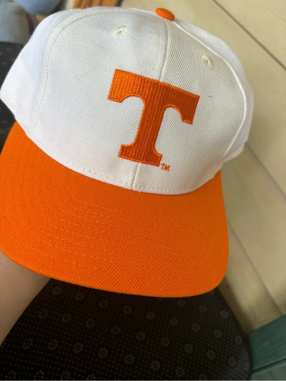 adidas White and Orange Team T Baseball Cap